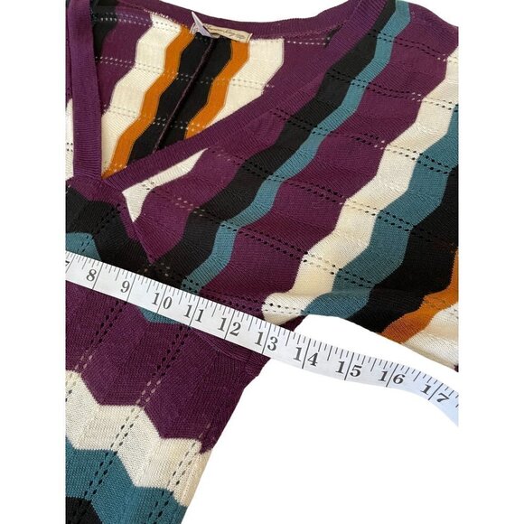 American Rag Knit Sweater Dress Lightweight Sz XS Scalloped Hem Sleeve Burgundy - Picture 9 of 11